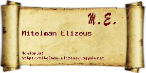 Mitelman Elizeus névjegykártya